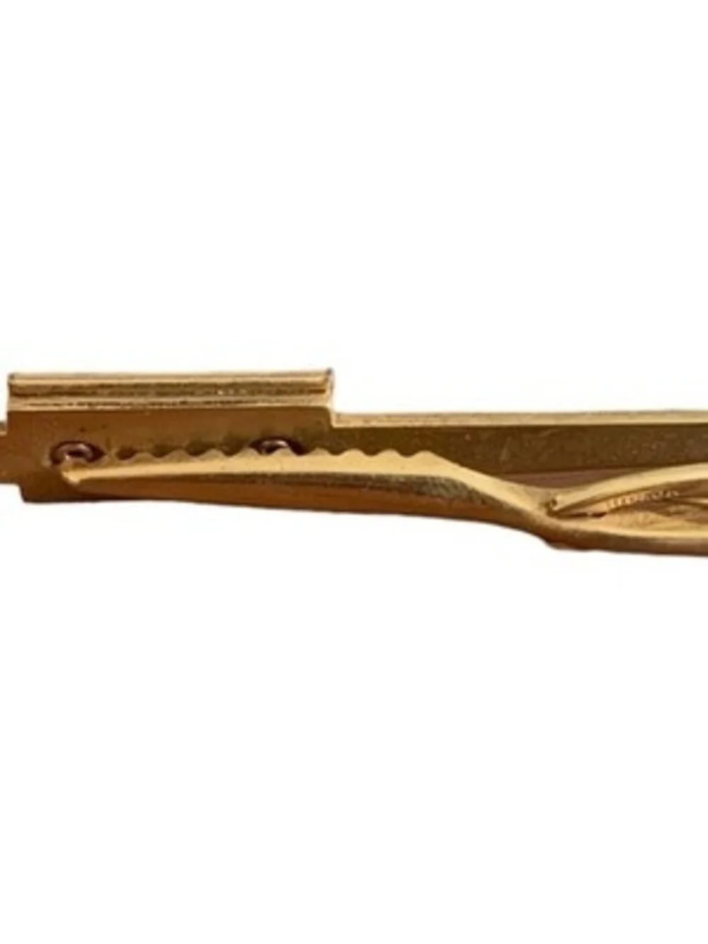 Vintage Gold Toned Personalized Monogrammed Tie Clip Tie Bar with Initials RS